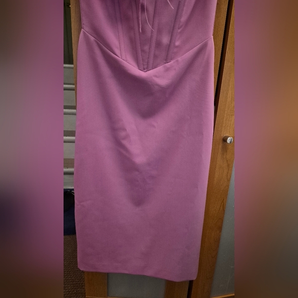 MISS. CIRCLE OPHELIA FUCHSIA FEATHER CORSET DRESS. SIZE Small - Picture 6 of 12